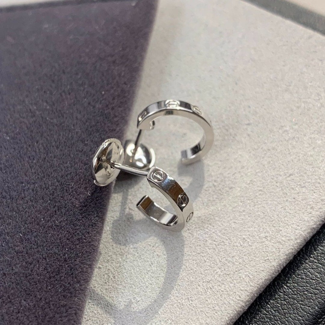 [Max Jewelry ]LOVE EARRINGS 2.65MM SILVER