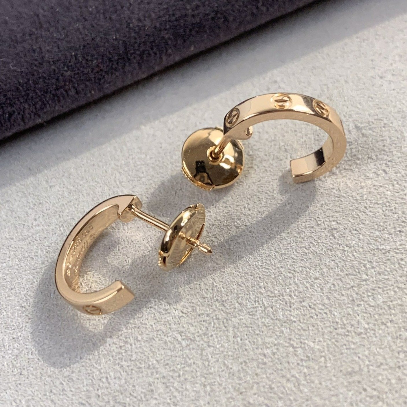 [Max Jewelry ]LOVE EARRINGS 2.65MM PINK GOLD