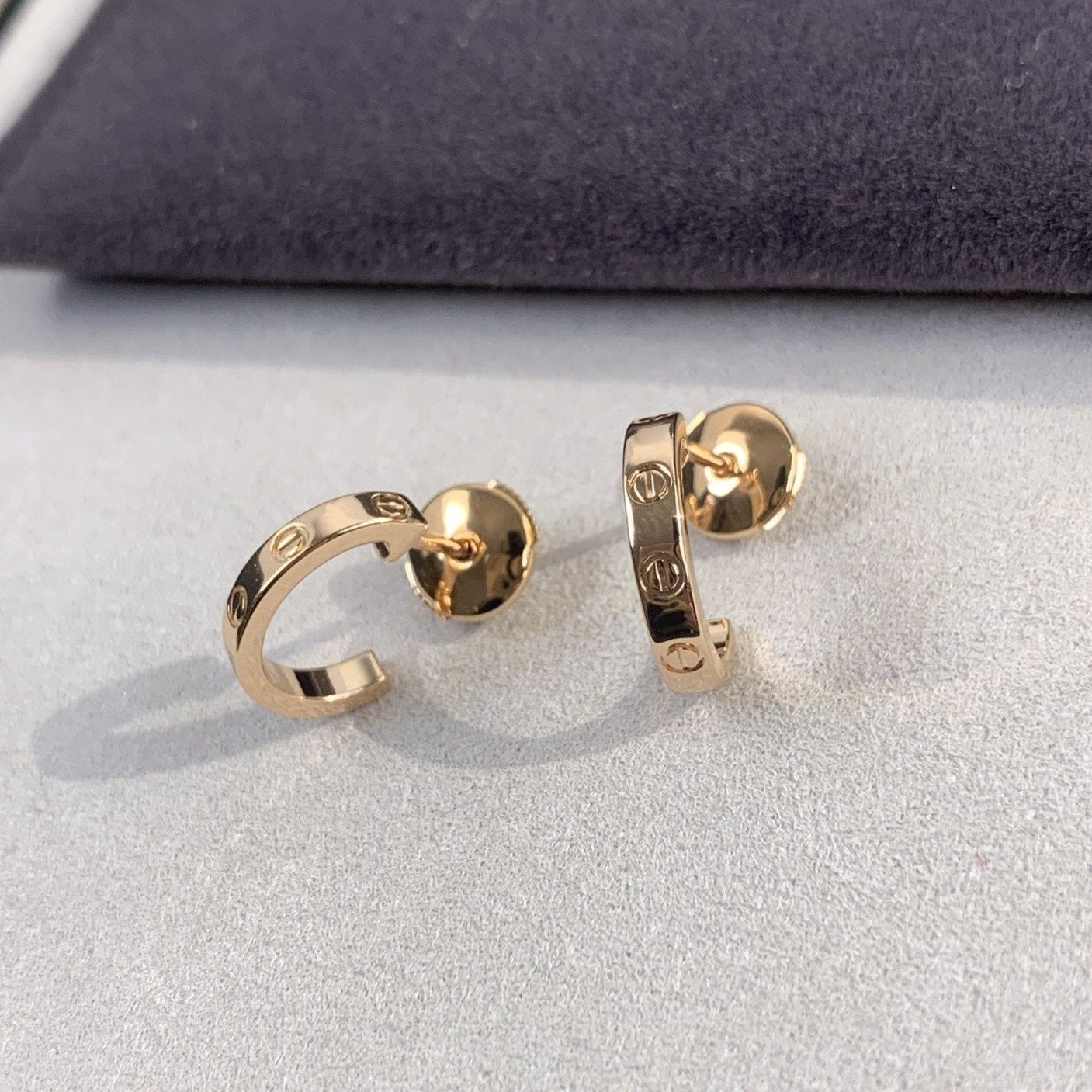 [Max Jewelry ]LOVE EARRINGS 2.65MM PINK GOLD