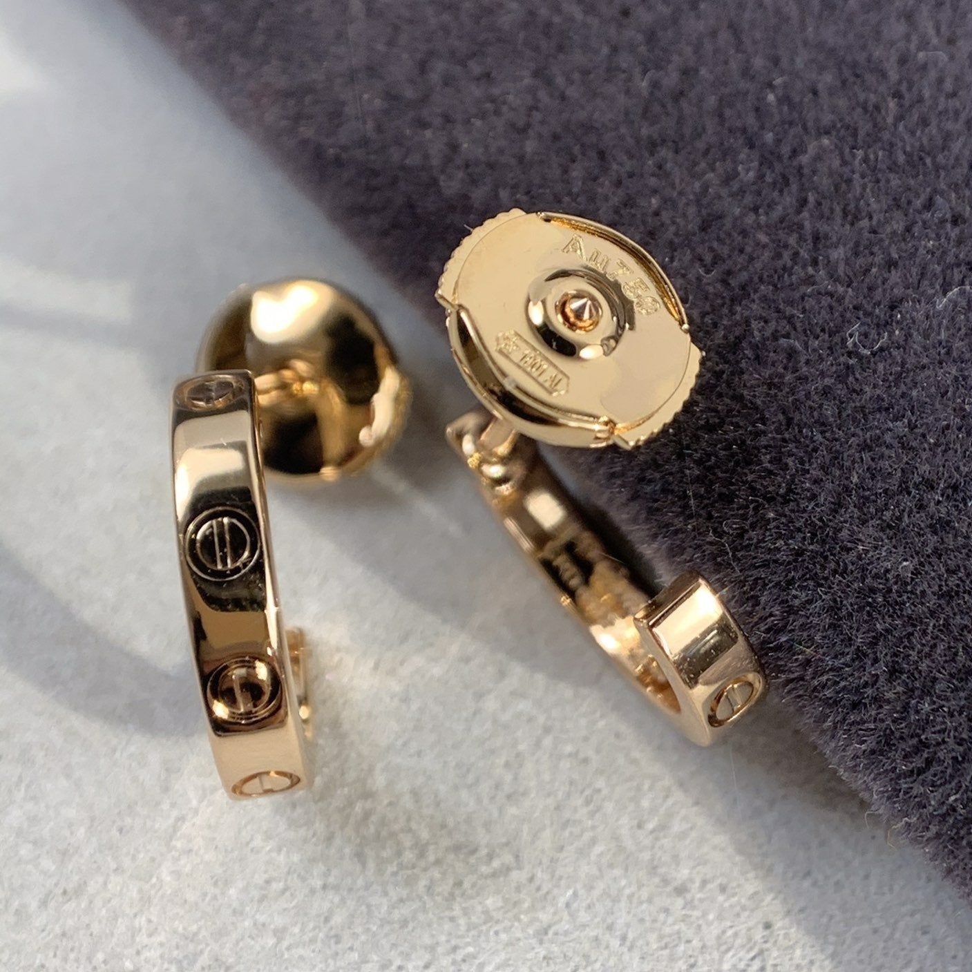 [Max Jewelry ]LOVE EARRINGS 2.65MM PINK GOLD