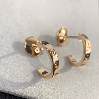 [Max Jewelry ]LOVE EARRINGS 2.65MM PINK GOLD