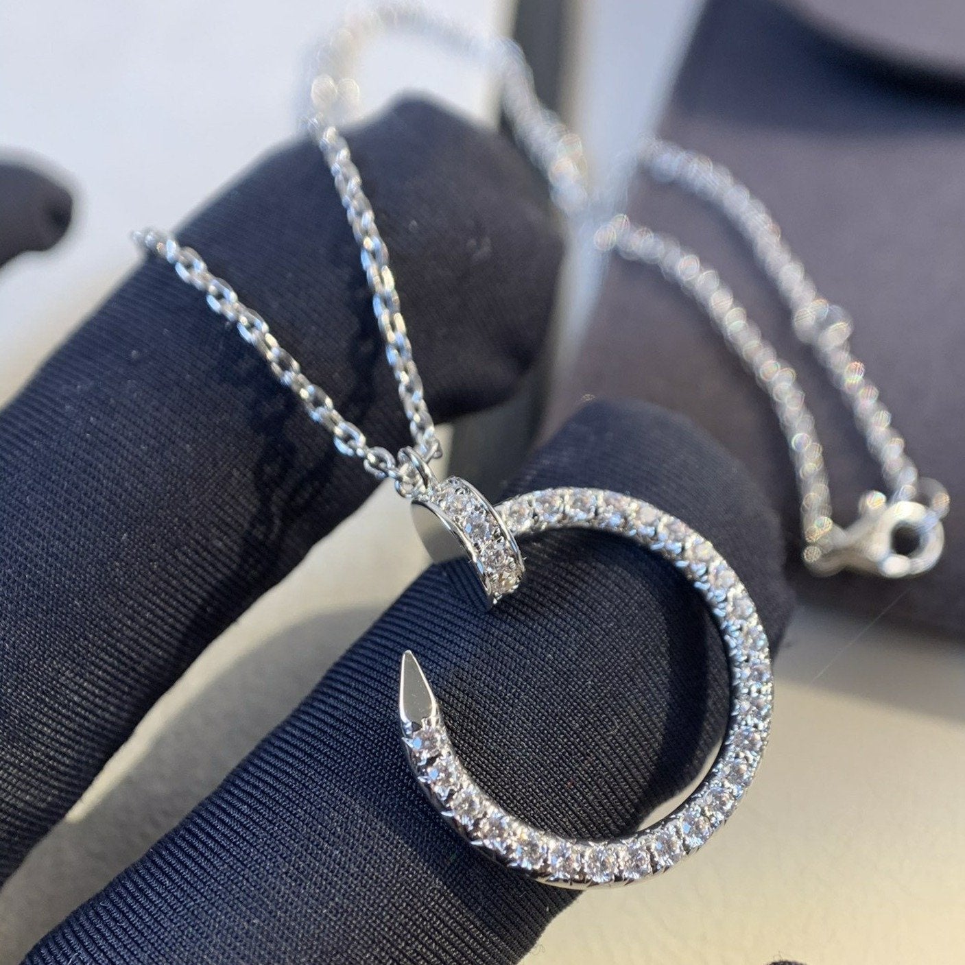 [Max Jewelry ]JUSTE NECKLACE SILVER DIAMONDS