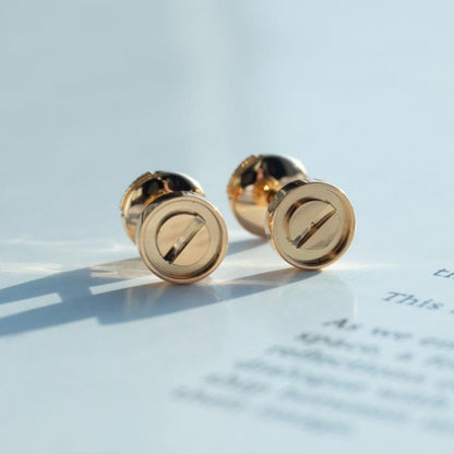 [Max Jewelry ]LOVE EARRINGS PINK GOLD 10MM