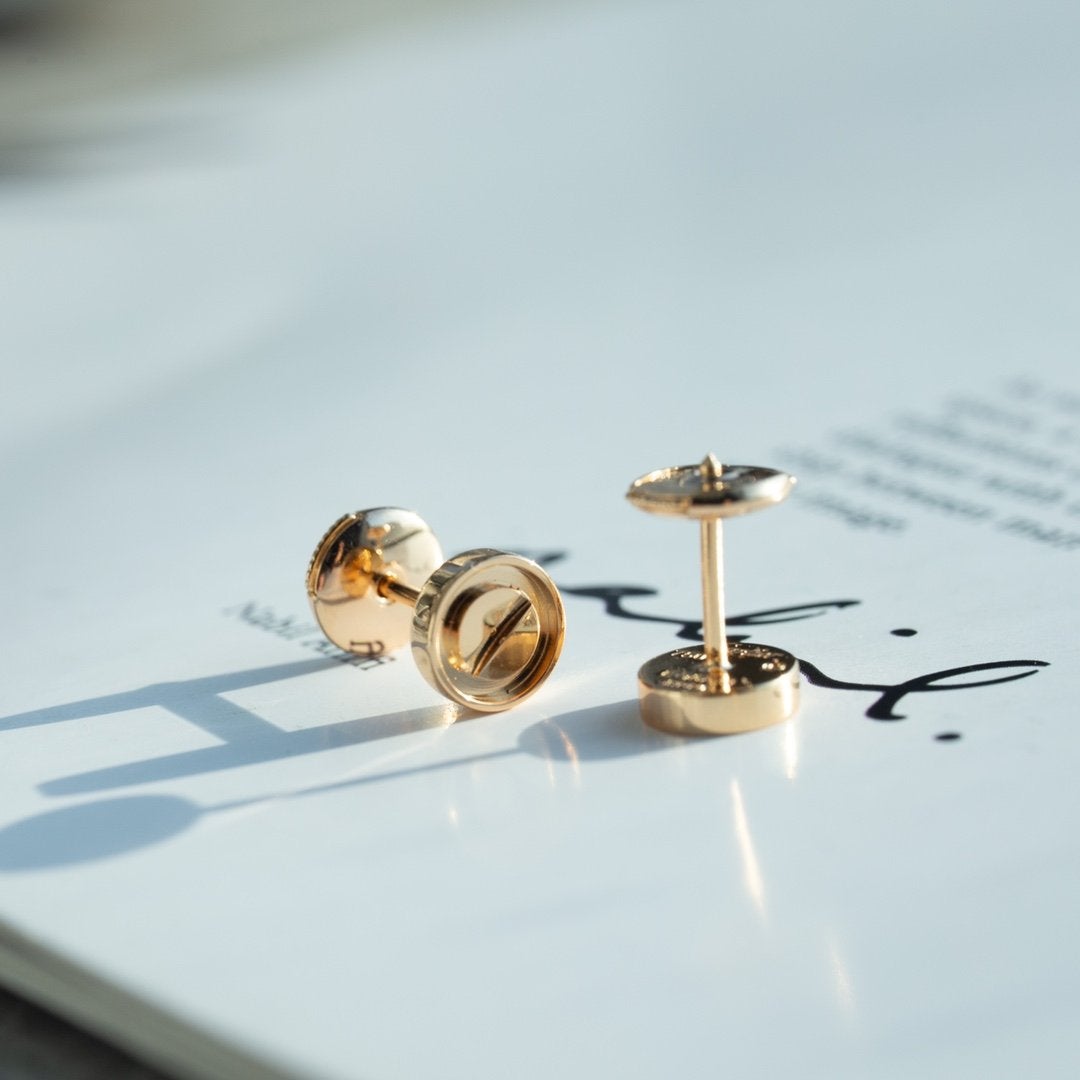[Max Jewelry ]LOVE EARRINGS PINK GOLD 10MM