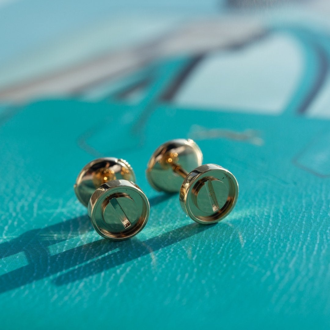 [Max Jewelry ]LOVE EARRINGS PINK GOLD 10MM