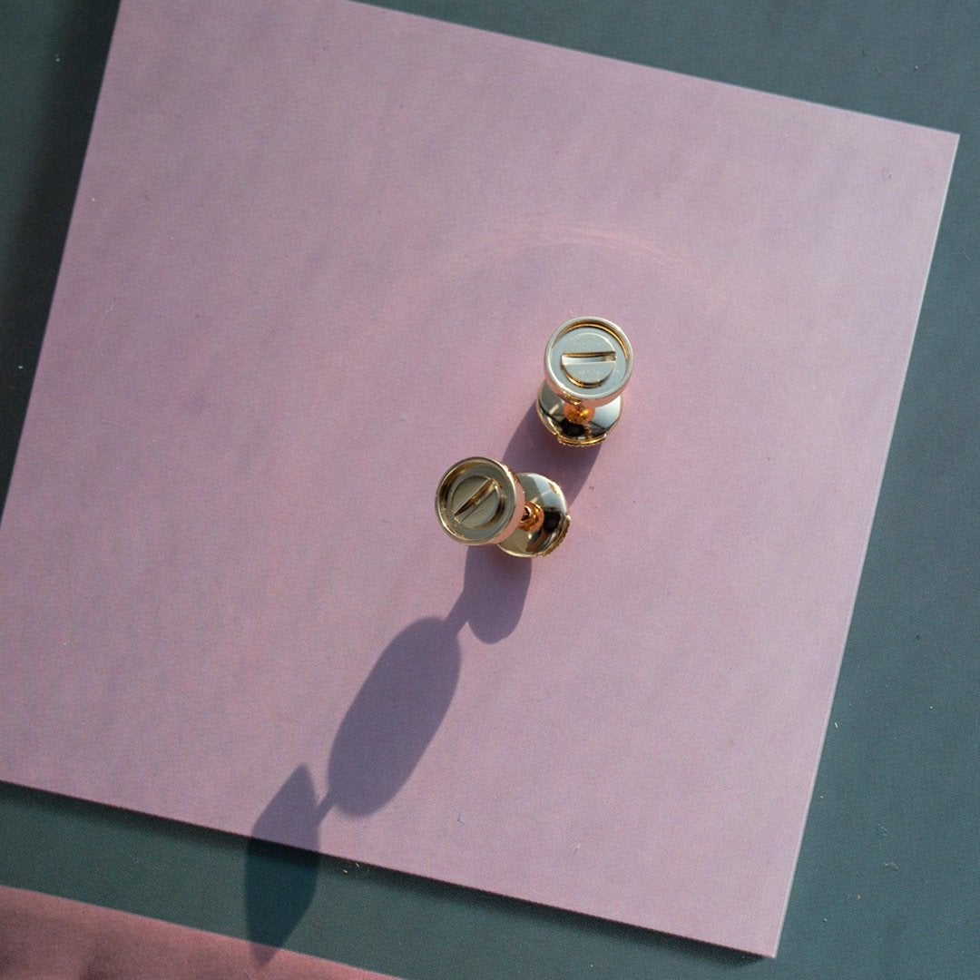 [Max Jewelry ]LOVE EARRINGS PINK GOLD 10MM