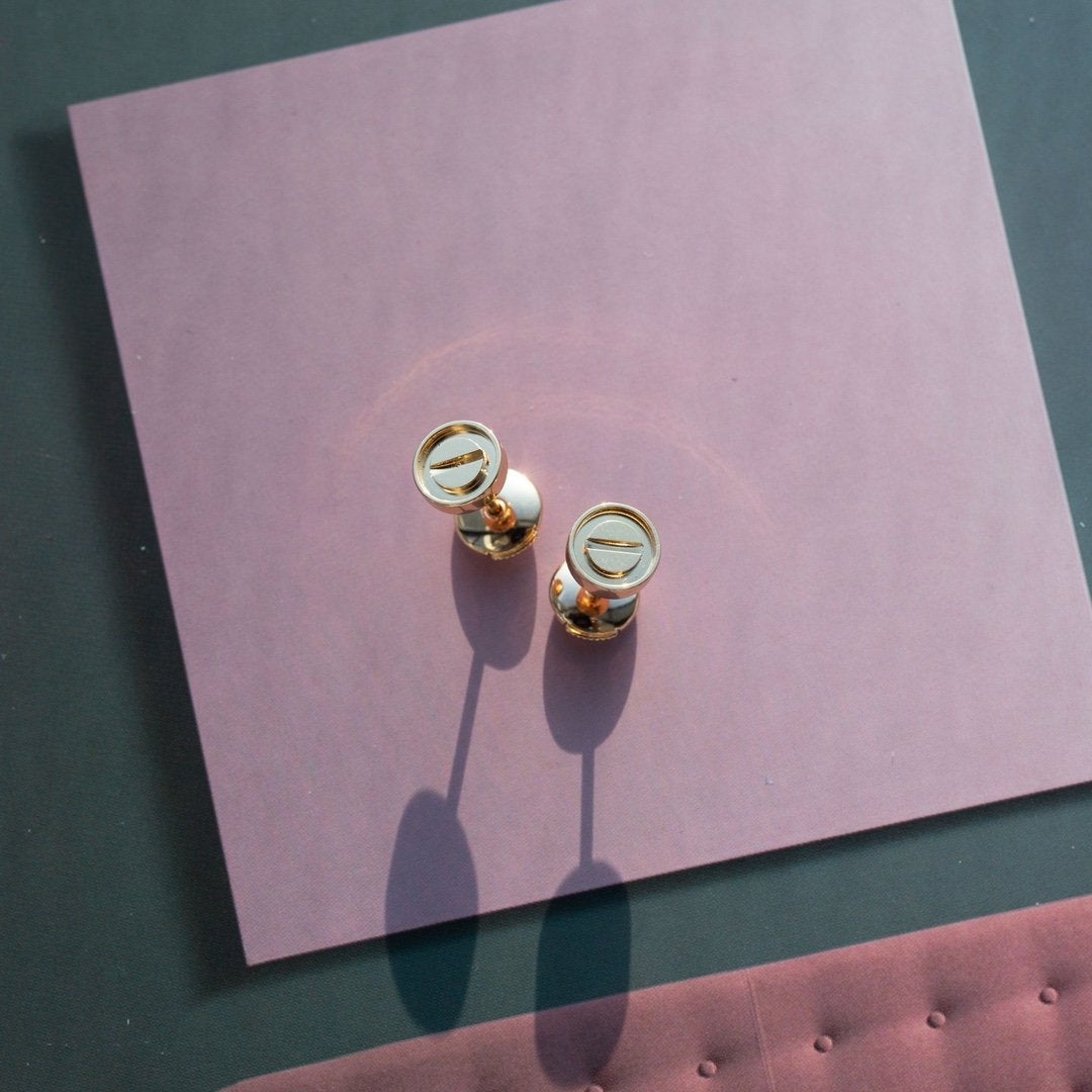 [Max Jewelry ]LOVE EARRINGS PINK GOLD 10MM