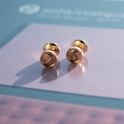 [Max Jewelry ]LOVE EARRINGS PINK GOLD 10MM
