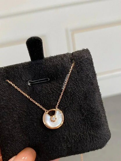 [Max Jewelry ]AMULETTE ROSE GOLD MOP NECKLACE