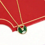[Plus&Max]AMULETTE GOLD MALACHITE NECKLACE