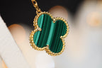 [Plus&Max]CLOVER EARRINGS GOLD MALACHITE DIAMOND 3 MOTIF