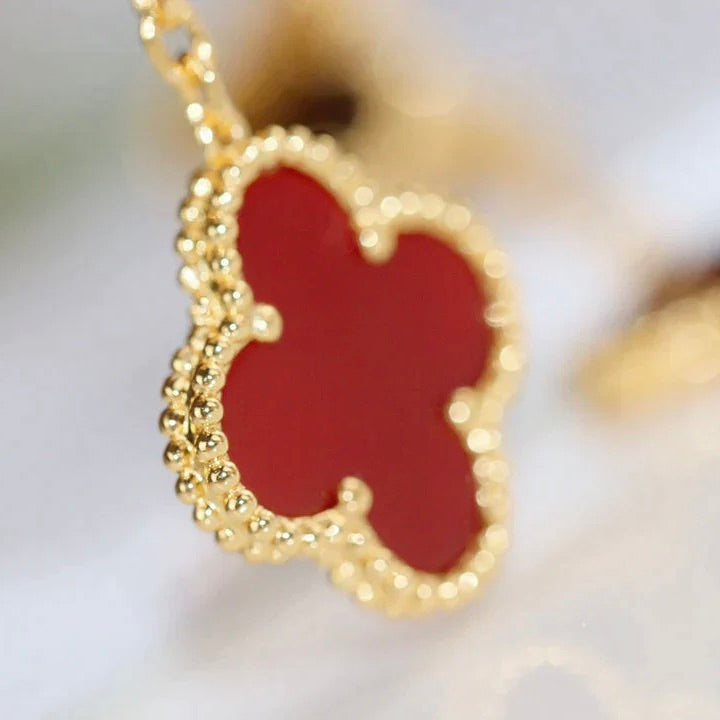 [Max Jewelry ]CLOVER  2 MOTIF  TIGER EYE CARNELIAN EARRINGS