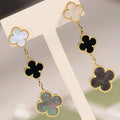 [Plus&Max]CLOVER EARRINGS GOLD ONYX MOP 3 MOTIF
