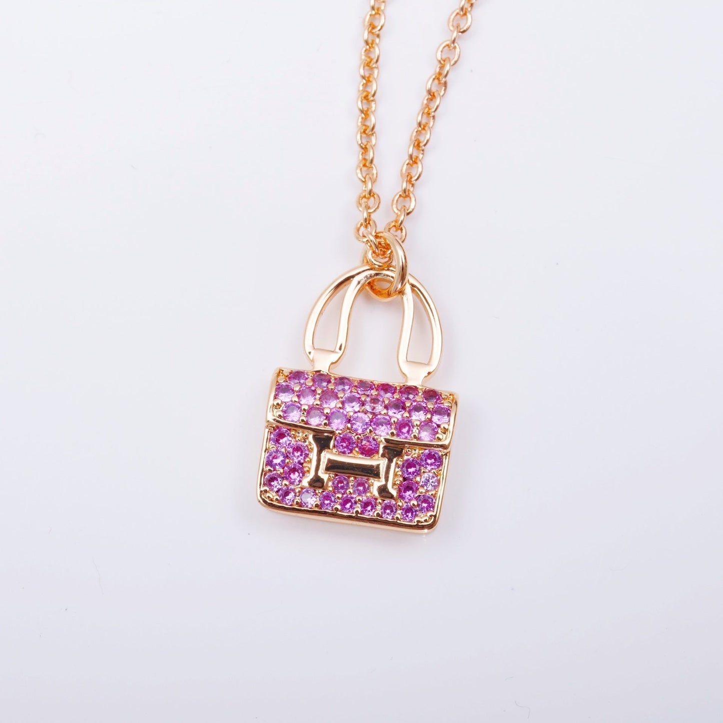 [Max Jewelry ]CONSTANCE PEDANT PURPLE DIAMOND NECKLACE