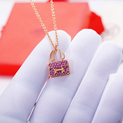 [Max Jewelry ]CONSTANCE PEDANT PURPLE DIAMOND NECKLACE