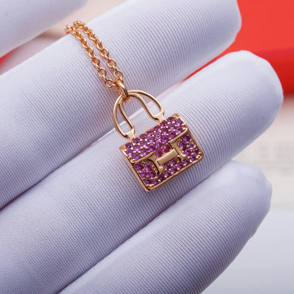 [Max Jewelry ]CONSTANCE PEDANT PURPLE DIAMOND NECKLACE