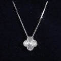 [Plus&Max]CLOVER  15MM DIAMOND LASER NECKLACE SILVER