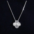 [Plus&Max]CLOVER  15MM DIAMOND LASER NECKLACE SILVER