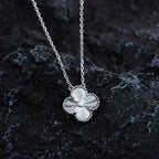[Plus&Max]CLOVER  15MM DIAMOND LASER NECKLACE SILVER