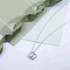 [Plus&Max]CLOVER  15MM DIAMOND LASER NECKLACE SILVER