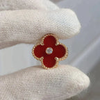 [Plus&Max]CLOVER MEDIUM 1 MOTIFS CARNELIAN  DIAMOND earrings