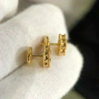[Plus&Max]CLOVER MINI 9.5MM MALACHITE  EARRINGS