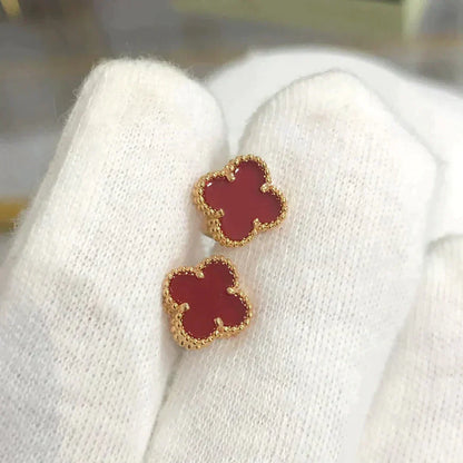 [Max Jewelry ]CLOVER MINI 9.5MM CARNELIAN EARRINGS