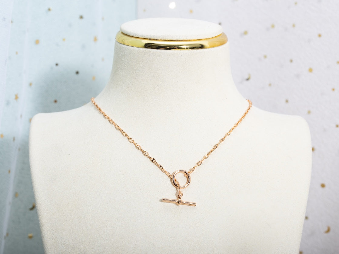 [Max Jewelry ]ECHAPPEE NECKLACE PINK GOLD
