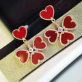 [Plus&Max]SWEET CLOVER CARNELIAN EARRINGS