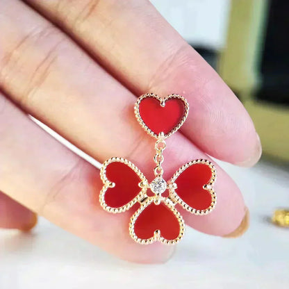[Max Jewelry ]SWEET CLOVER CARNELIAN EARRINGS