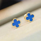 [Plus&Max]CLOVER MINI 9.5MM BLUE AGATE EARRINGS