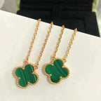 [Plus&Max]CLOVER 15MM MALACHITE SINGLE FLOWER  NECKLACE