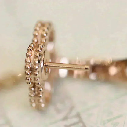 [Max Jewelry ]CLOVER MEDIUM 1 MOTIFS FUll DIAMOND EARRINGS