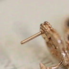 [Plus&Max]CLOVER MEDIUM 1 MOTIFS FUll DIAMOND EARRINGS