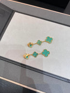 [Plus&Max]CLOVER MALACHITE 3 MOTIFS GOLD
