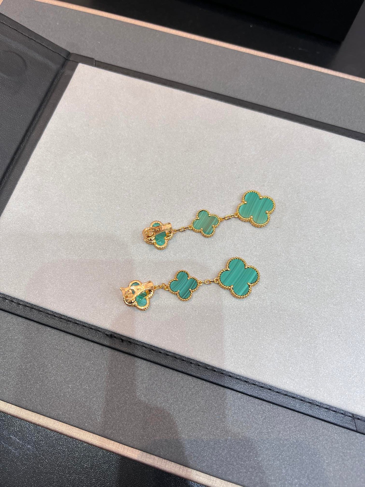 [Max Jewelry ]CLOVER MALACHITE 3 MOTIFS GOLD