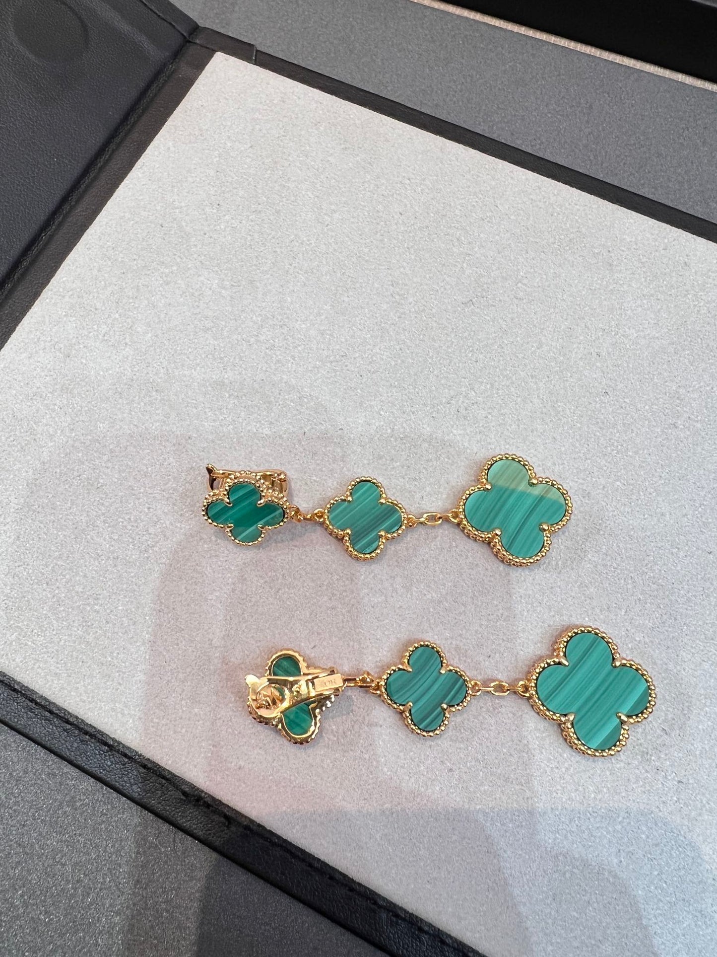 [Max Jewelry ]CLOVER MALACHITE 3 MOTIFS GOLD