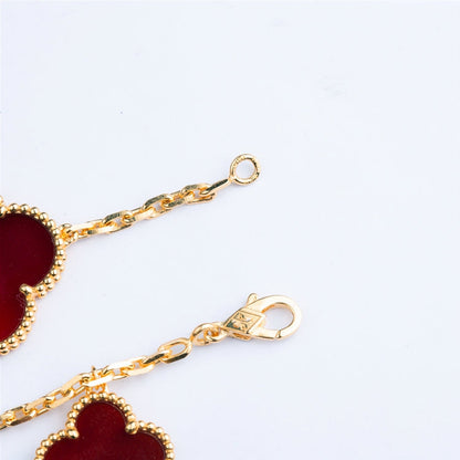 [Max Jewelry ]CLOVER BRACELET 5 MOTIFS CARNELIAN TIGER EYE