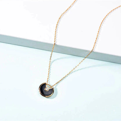 [Max Jewelry ]AMULETTE GOLD CARNELIAN ONYX NECKLACE