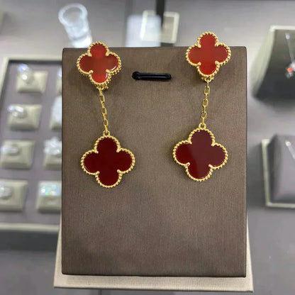 [Max Jewelry ]CLOVER 2 MOTIFS  EARRINGS (MULTIPLE CHOICESC