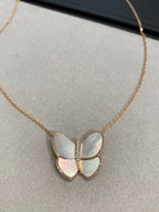 [Plus&Max]BUTTERFLY GOLD MOP DIAMOND NECKLACE