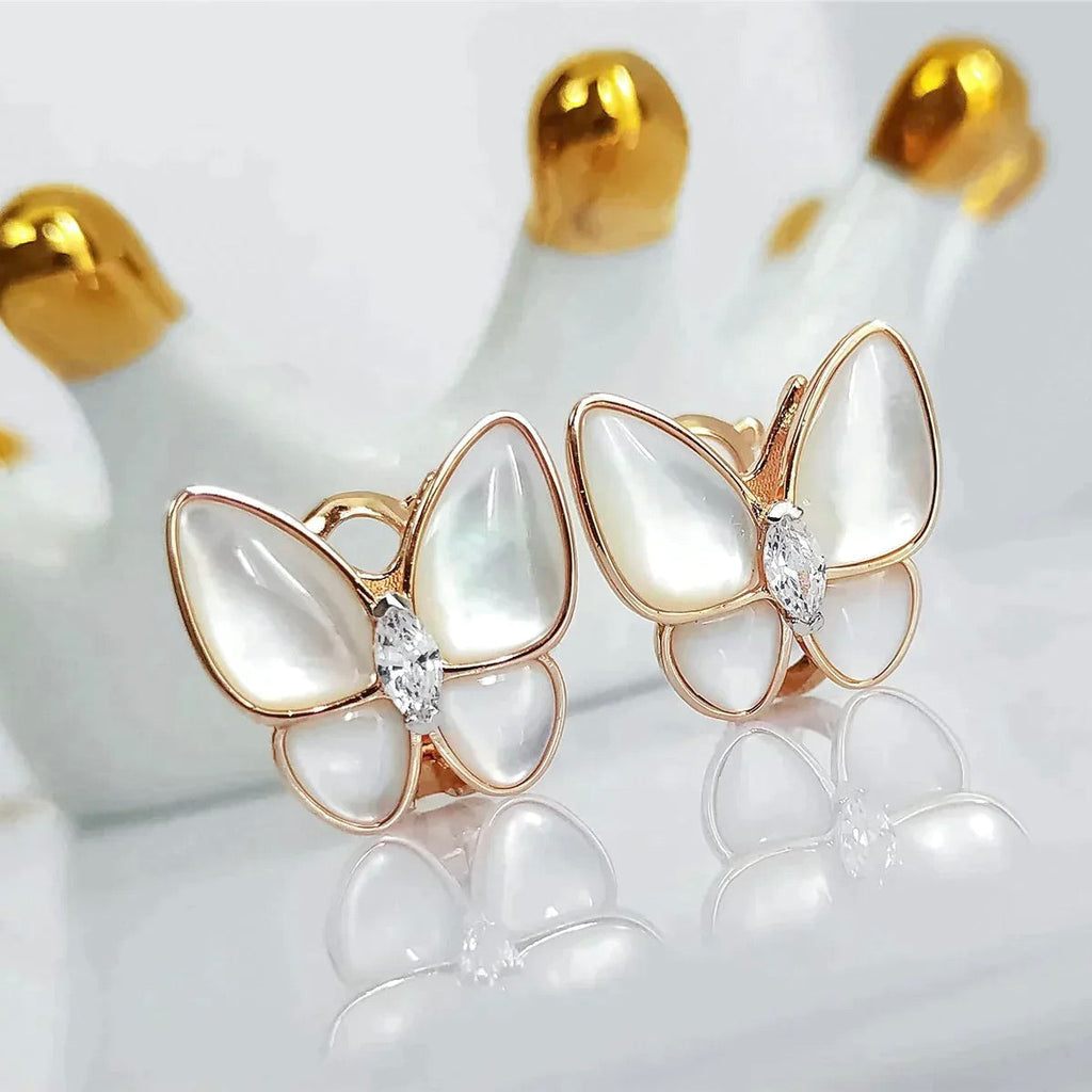[Plus&Max]BUTTERFLY MOP DIAMOND EARRINGS
