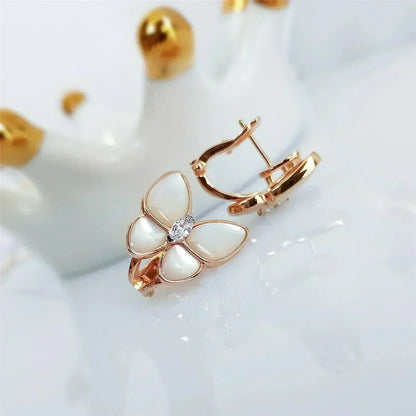 [Max Jewelry ]BUTTERFLY MOP DIAMOND EARRINGS