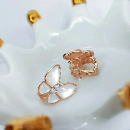 [Max Jewelry ]BUTTERFLY MOP DIAMOND EARRINGS