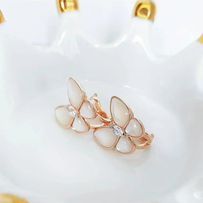 [Max Jewelry ]BUTTERFLY MOP DIAMOND EARRINGS