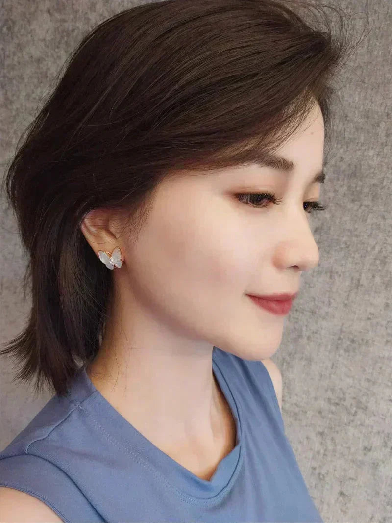 [Max Jewelry ]BUTTERFLY MOP DIAMOND EARRINGS