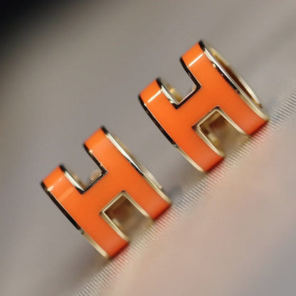 [Max Jewelry ]MINI POP H EARRINGS ORANGE