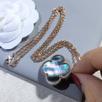 [Plus&Max]CLOVER 25MM GOLD DARK MOP BIG CLOVER NECKLACE