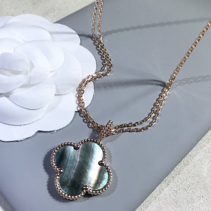 [Max Jewelry ]CLOVER 25MM GOLD DARK MOP BIG CLOVER NECKLACE