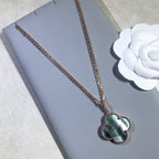 [Plus&Max]CLOVER 25MM GOLD DARK MOP BIG CLOVER NECKLACE